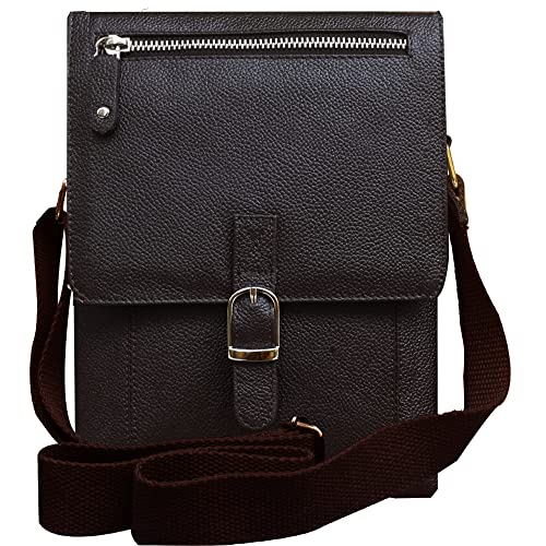 ABYS Genuine Leather Coffee Messenger Bag||Passport Pouch||Travel Neck Pouch for Men & Women - Image 1