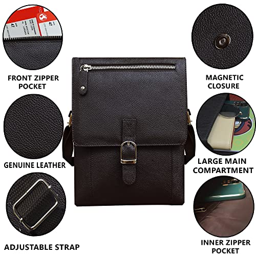 ABYS Genuine Leather Coffee Messenger Bag||Passport Pouch||Travel Neck Pouch for Men & Women - Image 5