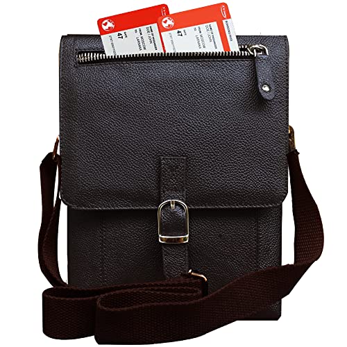 ABYS Genuine Leather Coffee Messenger Bag||Passport Pouch||Travel Neck Pouch for Men & Women - Image 2
