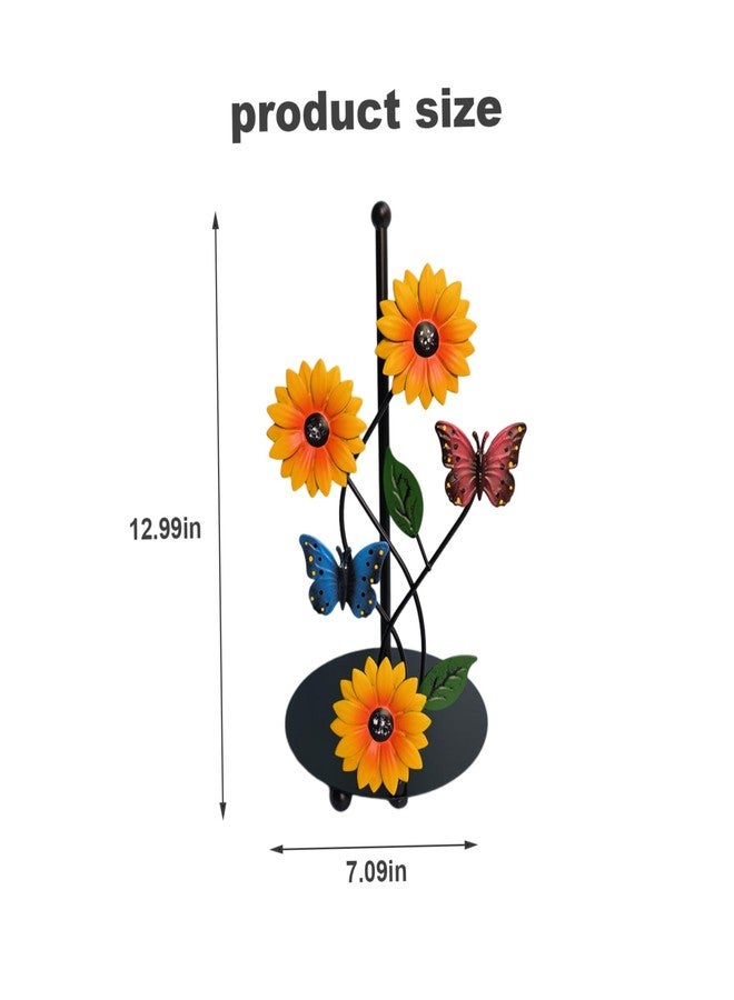Jorzer Roll Paper Stand Sunflower Nonslip Bottom Storage Decorative Detachable Countertop Tabletop Tissue Towel Holder Rack Bracket for Kitchen Living Room, Butterfly Papertowelholder. - Image 5