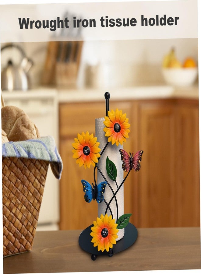 Jorzer Roll Paper Stand Sunflower Nonslip Bottom Storage Decorative Detachable Countertop Tabletop Tissue Towel Holder Rack Bracket for Kitchen Living Room, Butterfly Papertowelholder. - Image 3