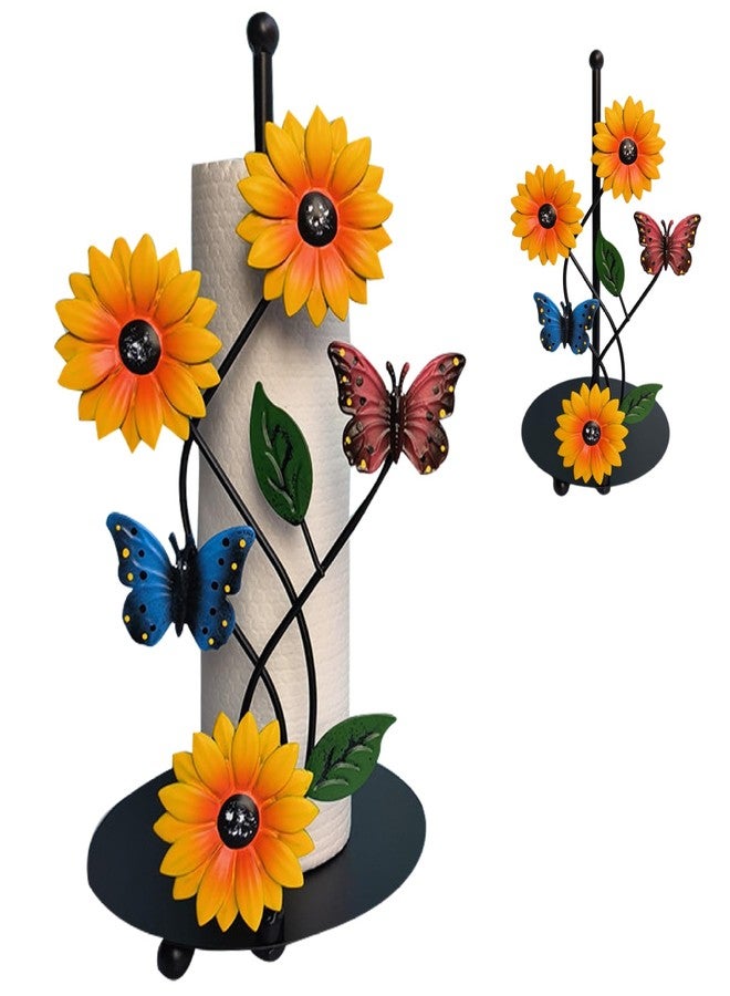 Jorzer Roll Paper Stand Sunflower Nonslip Bottom Storage Decorative Detachable Countertop Tabletop Tissue Towel Holder Rack Bracket for Kitchen Living Room, Butterfly Papertowelholder. - Image 1