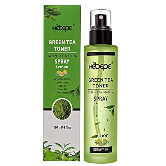 Hebepe Green Tea Matcha Facial Toner Mist with Lemon, Refreshing, Moisturizing, and Soothing Face Toner, with Jojoba Oil, Castor Oil, Snail Filtrate,120ml - Image 1