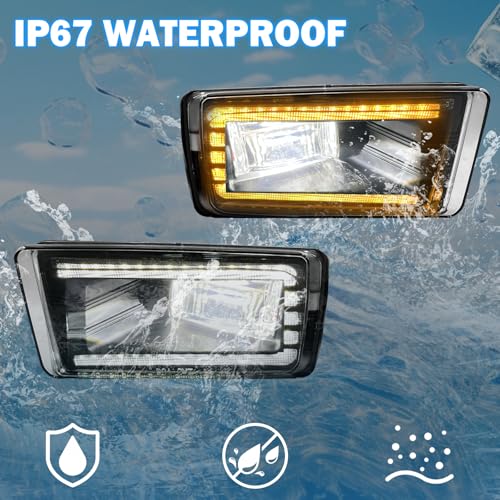 BOXLIGHT LED&DRL Fog Lights for 2007-2015 Chevy Silverado Suburban Avalanche/Tahoe/GMC Sierra 1500 2500HD 3500HD/ 2010-2014 Yukon/ 2007-2008 Cadillac Escalade, Front Bumper Driving Fog Lamps with Clear Lens - Image 3