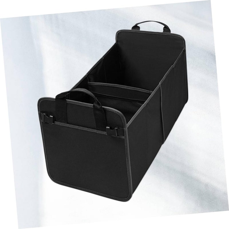 FAVOMOTO Multi-compartment Trunk Organizer Portable Car Storage for Suv Home Black for Emergency Gear Groceries and Auto Supplies Mesh Pockets - Image 5