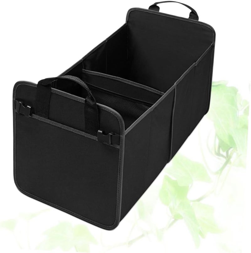 FAVOMOTO Multi-compartment Trunk Organizer Portable Car Storage for Suv Home Black for Emergency Gear Groceries and Auto Supplies Mesh Pockets - Image 4