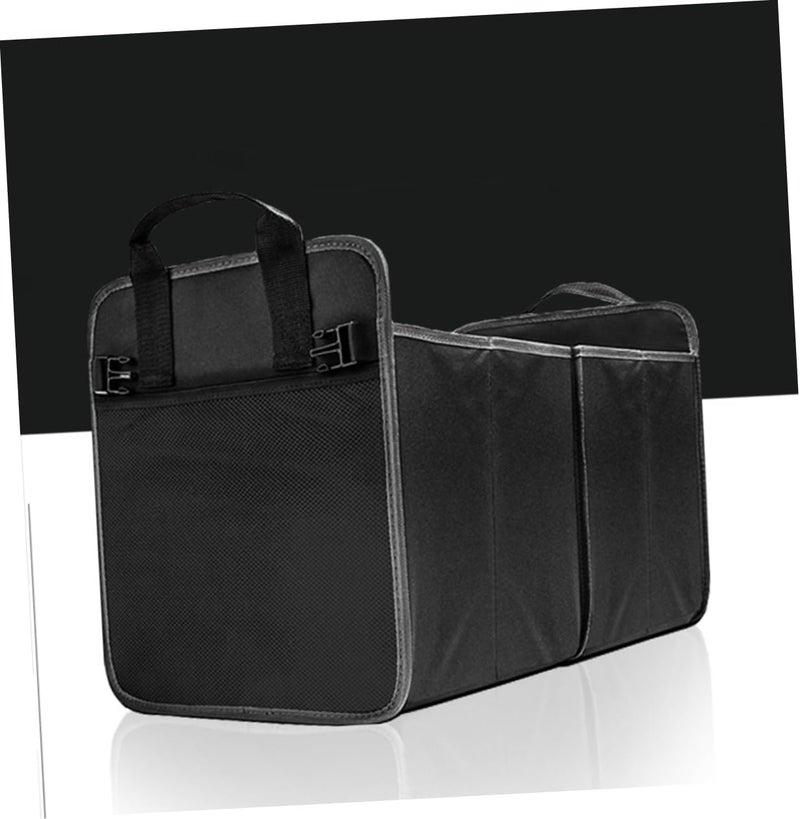 FAVOMOTO Multi-compartment Trunk Organizer Portable Car Storage for Suv Home Black for Emergency Gear Groceries and Auto Supplies Mesh Pockets - Image 3
