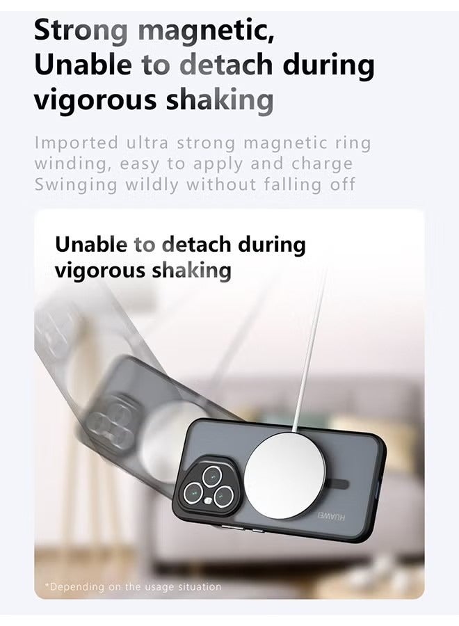 Magnetic Case for Honor 400 Pro 5G, Frosted Translucent Back Protective Slim Phone Cover, Anti-Fingerprints, Anti-Fall Drop Protection, Shockproof Case for Honor 400 Pro 5G (Black) - Image 4