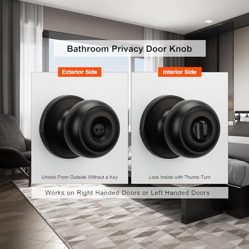 Haidms 10 Pack Oil Rubbed Bronze Door Knobs Interior, Bronze Privacy Interior Door Knobs for Bedroom or Bathroom Classic Round Doorknobs Hardware - Image 3