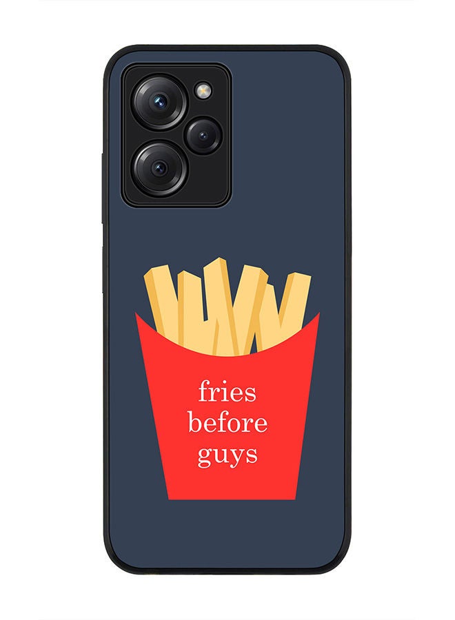 Stylizedd Rugged Black edge case for Poco X5 Pro Slim fit Soft Case Flexible Rubber Edges Anti Drop TPU Gel Thin Cover - Fries Before Guys - Image 1