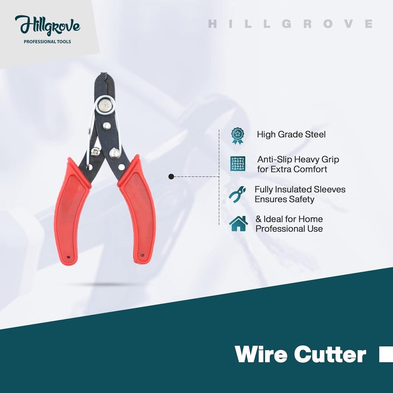 Hillgrove HGACC17M1 Pack of 1 Carbon Steel Wire Cutter For Cutting And Stripping Wires - Image 2