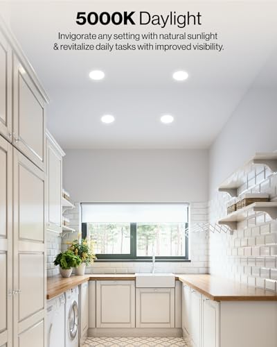Sunco Lighting Sunco 12 Pack 6 Inch LED Can Lights, Retrofit Recessed Lighting, Smooth Trim, 965 LM, 13W (75W Equivalent), 5000K Daylight, Dimmable, Damp Rated UL - Image 4