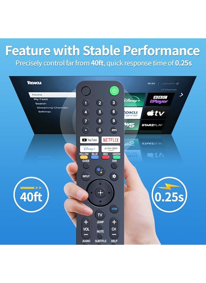 Generic - RMF TX520U MG3 TX520U IR Replacement Remote Control Compatible for Sony Bravia Smart TV KD43X80J KD43X85J KD50X80J KD50X85J XR50X90J KD55X79J XR55X90J XR55X94J XR55A80J (Without Voice Function) - Image 1