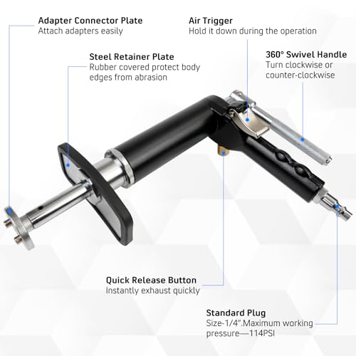 Dexepe Pneumatic Brake Calipe Piston Wind Back Tool Set，Rewind Spreader Tool Set with Compression Spreading Tool and 22PCS Drive Key Disc Adapters - Image 2