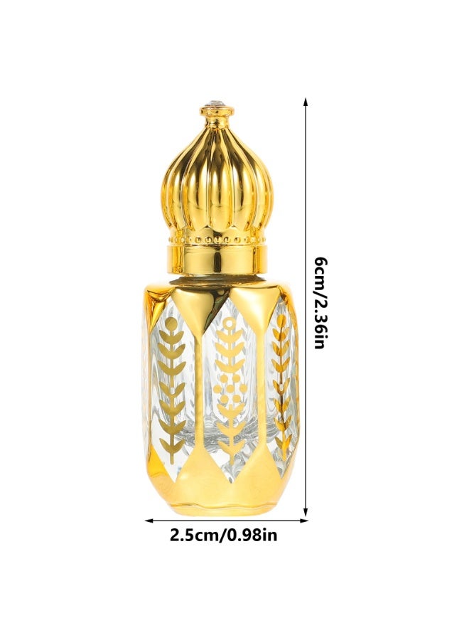 عربست زجاجات دوارة، زجاجات دوارة للزيوت العطرية سعة 6 مل، زجاجة دوارة للزيوت، زجاجة دوارة كريستالية عربية قابلة لإعادة التعبئة للزيوت والعطور للسفر، 4 قطع. - Image 3