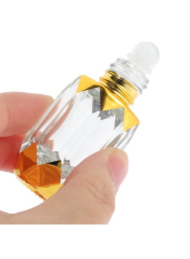 عربست زجاجات دوارة، زجاجات دوارة للزيوت العطرية سعة 6 مل، زجاجة دوارة للزيوت، زجاجة دوارة كريستالية عربية قابلة لإعادة التعبئة للزيوت والعطور للسفر، 4 قطع. - Image 4