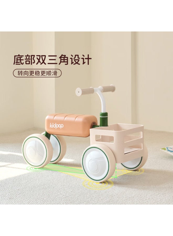 Kidpop Kids Balance Bike 1-3 Years Old Baby Walker Four-wheel Scooter Learning Walker Toy Birthday Gift Vintage Red