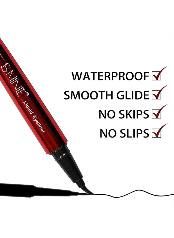 IS'MINE ISMINE Professional Matte Vegan smudge proof Eyeliner, Makeup liner Easy Liquid Pen No-Skip Eyeliner, Waterproof Formula, Long lasting Liquid Eyeliner Black - Image 2