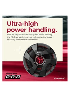 Pioneer PIONEER TS-A363PRO P.R.O. Series 6-3/4" 500 W Max Power, Blended Pulp Cone, High Efficiency Mid-Bass Driver - PRO Series Component Speaker (Pair)  - Image 3
