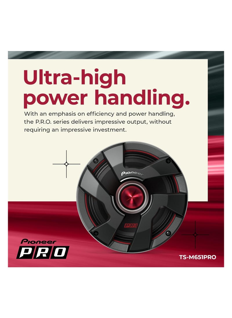 Pioneer - PIONEER TS-A363PRO P.R.O. Series 6-3/4" 500 W Max Power, Blended Pulp Cone, High Efficiency Mid-Bass Driver - PRO Series Component Speaker (Pair) - Image 1