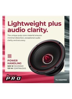 Pioneer PIONEER TS-A363PRO P.R.O. Series 6-3/4" 500 W Max Power, Blended Pulp Cone, High Efficiency Mid-Bass Driver - PRO Series Component Speaker (Pair)  - Image 4