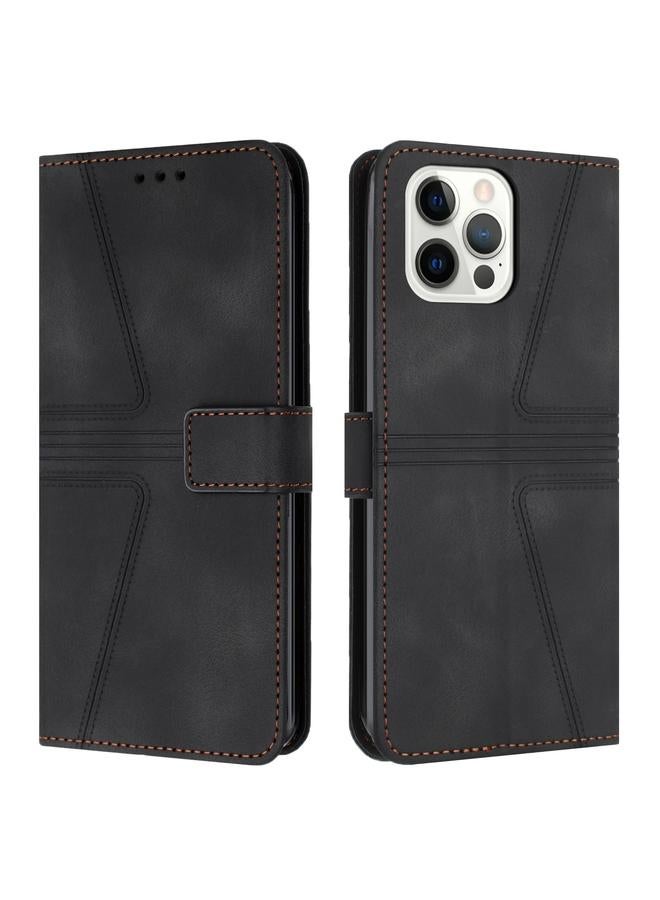 اس-توب جراب هاتف جلدي مثلث بلون سادة لهاتف iPhone 12 Pro Max - Image 1