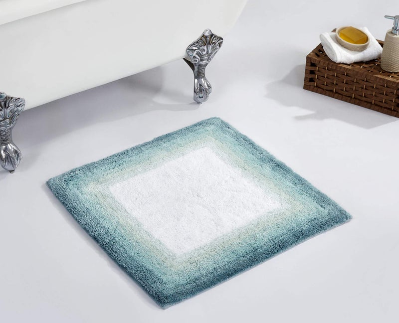 Better Trends Torrent Collection is Ultra Soft, Plush and Absorbent Tufted Bath Mat Rug 100 Percent Cotton in Vibrant Colors, 24" Square, Turquise - Image 1