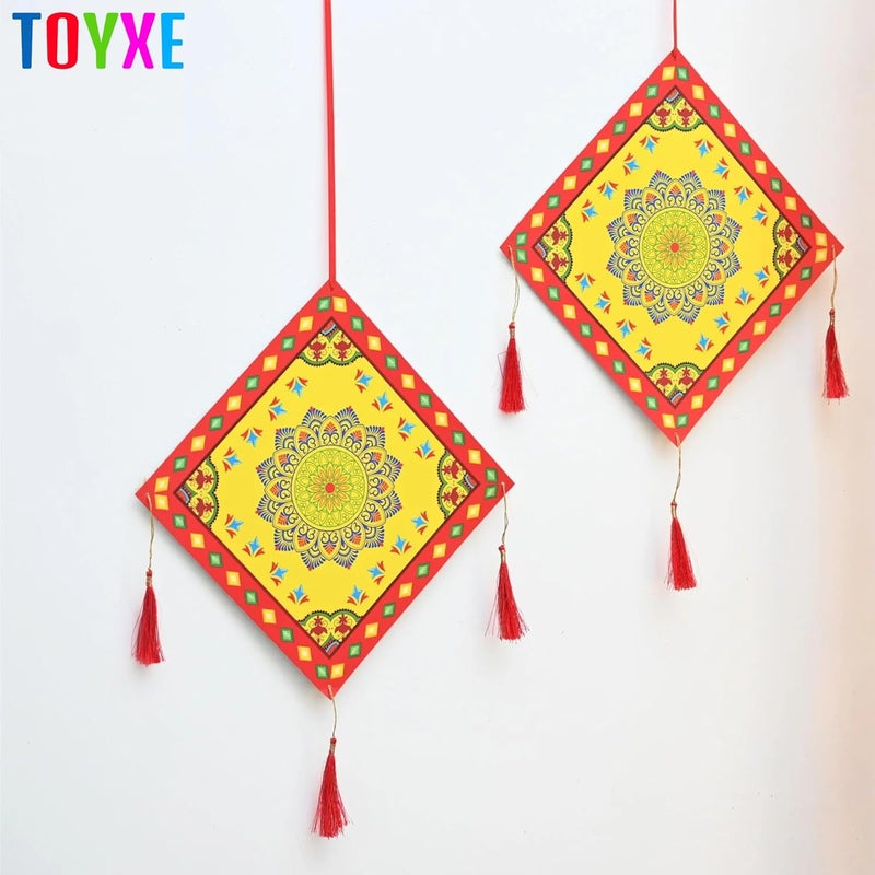 TOYXE Paper Hanging Kite Shape Decoration for Wedding Haldi Ceremony Makar Sankranti Decor Set of 4 Pieces - Image 4