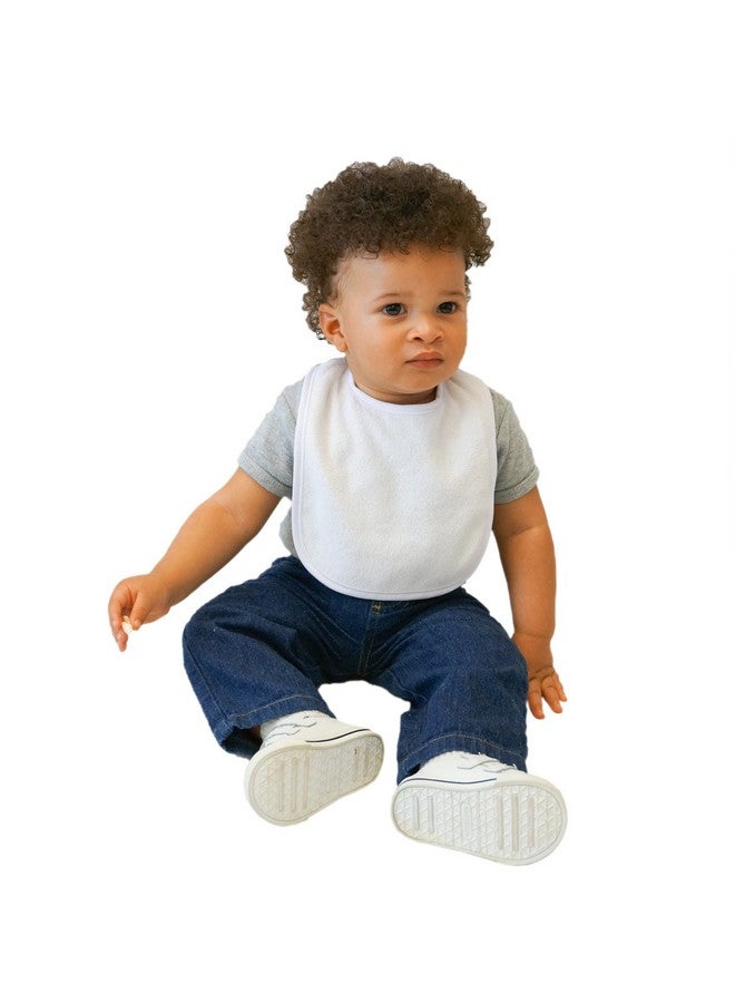 Neat Solutions 2-Ply Knit Terry Solid Color Feeder Bibs in White - 20 Pack - Image 2