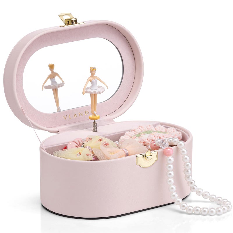 VLANDO Musical Jewelry Box for Girls Kid Music Box with Ballerina for Birthday Bedroom Decor Birthday Gift for Girls Ages 4 5 6 7 812 Year Old Pink - Image 2