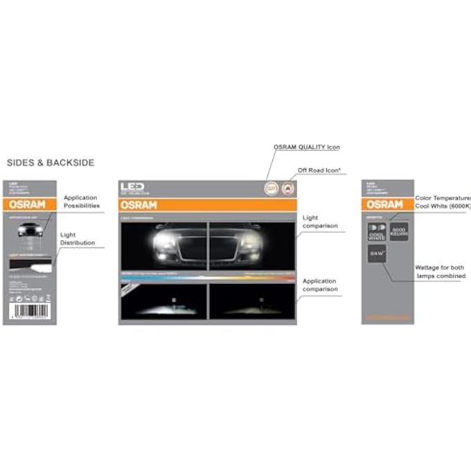 OSRAM Hb3Hb4 Ledriving High And Low Beam Lamps For Cars With 12V Compatible 9005Dwspk 120 More Brightness 2000 Lm 54 W White - Image 3