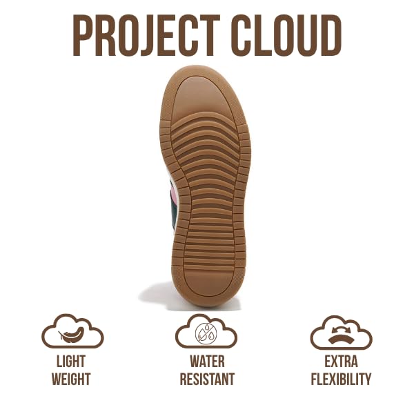 Project Cloud أحذية رياضية بمنصة Cloud للنساء من Project Cloud - أحذية رياضية نسائية خفيفة الوزن ونعل داخلي من الإسفنج الذكي - أحذية رياضية عصرية مضادة للانزلاق للنساء - أحذية نسائية عصرية ذات نعل سميك (Nita Pink 6.5) - Image 4