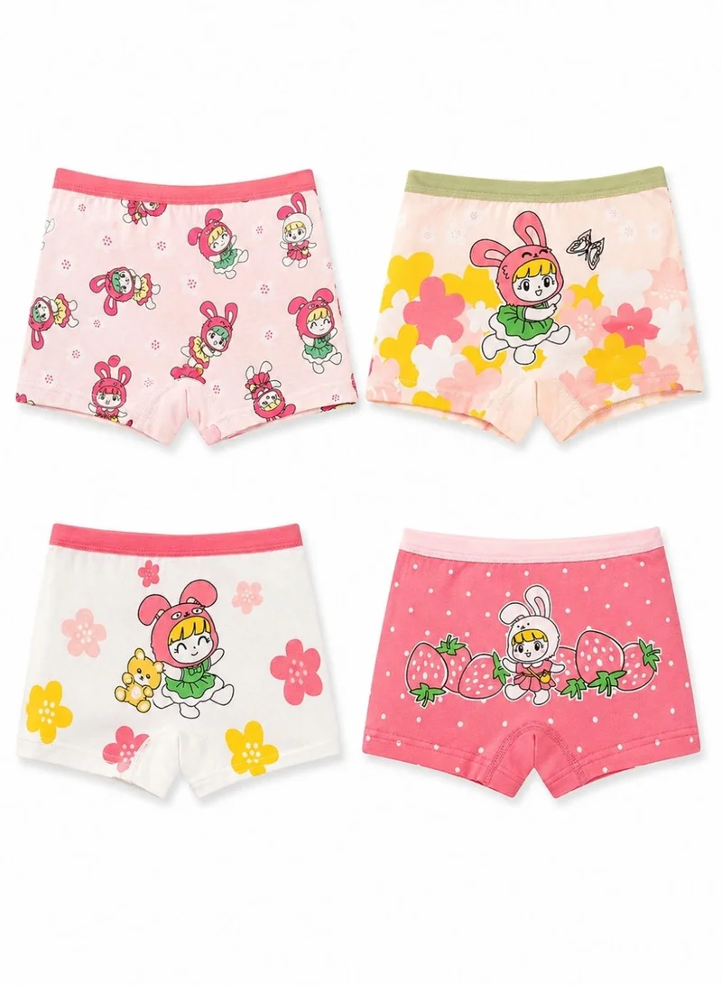 بيبي كلو Girls Cotton Berry Printed Briefs Pack of 4