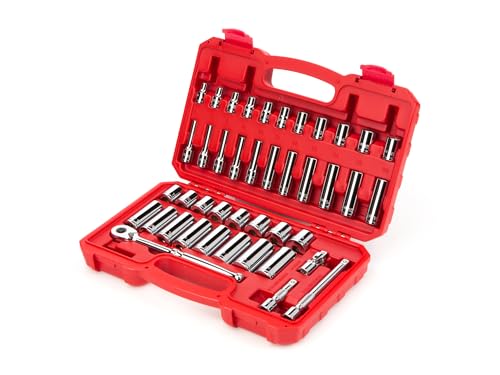 TEKTON 3/8 Inch Drive 6-Point Socket and Ratchet Set, 42-Piece (6-24 mm) | SKT15201 - Image 2