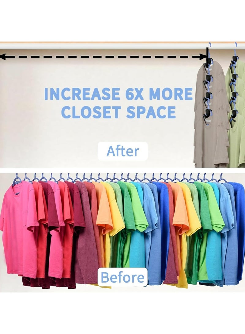 أوزيغالور 24 قطعة أرفف توفير مساحة - منظف خزانة مع موصل أرفف، أسود - Image 5