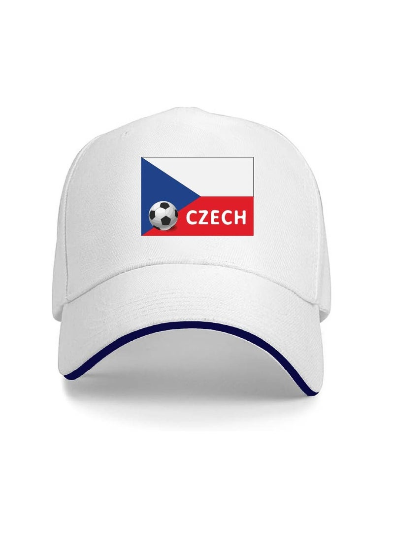 PRINTSHOP4ME Czechia Unisex Adult Football Cap for Both Men and Women With Metal Adjustable Buckle Closure - Perfect for Football Fans, Match Days, Outdoor Activities, and Everyday Wear - Image 1