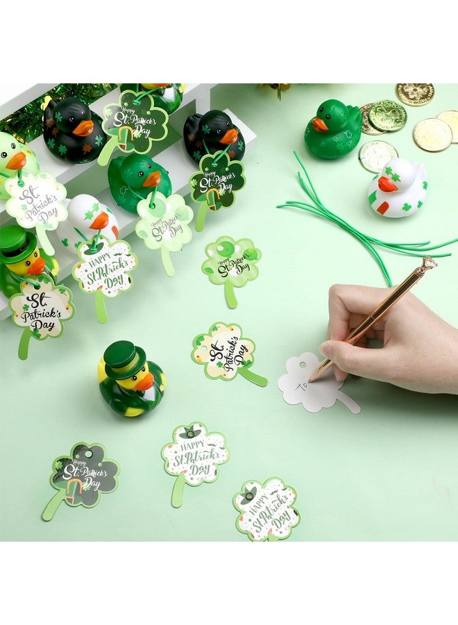 Jerify 12 Set St. Patrick's Day Rubber Ducks with St. Patrick's Day Gift Cards 2 Inch Irish Shamrock Rubber Ducks Holiday Duck Toys for Carnival Party Favor - Image 5