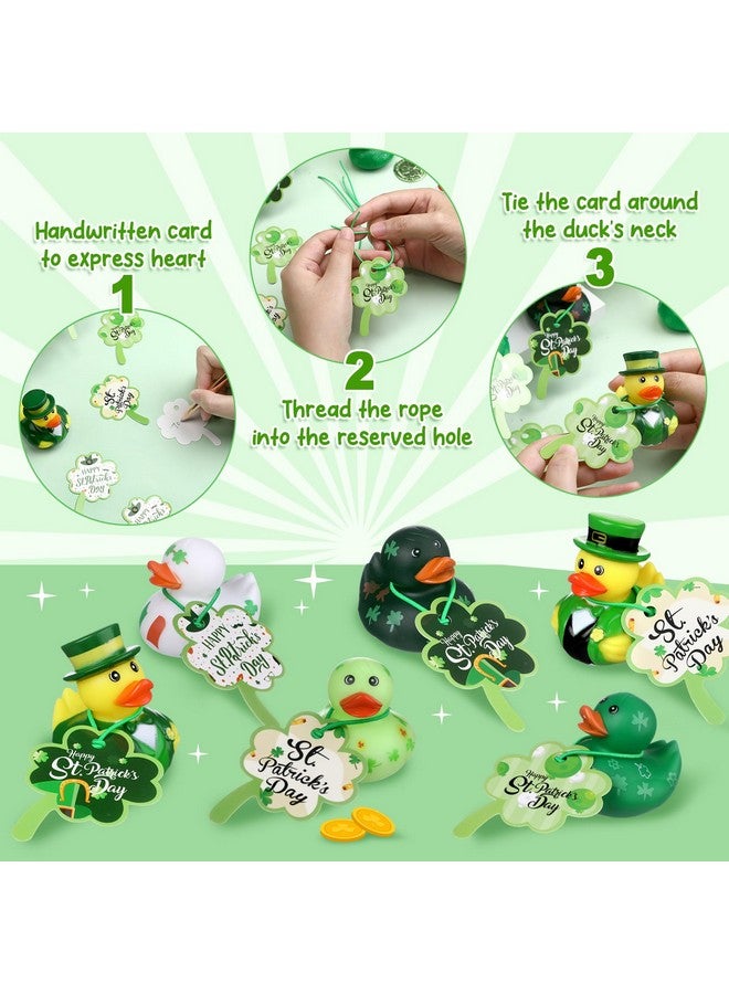 Jerify 12 Set St. Patrick's Day Rubber Ducks with St. Patrick's Day Gift Cards 2 Inch Irish Shamrock Rubber Ducks Holiday Duck Toys for Carnival Party Favor - Image 4
