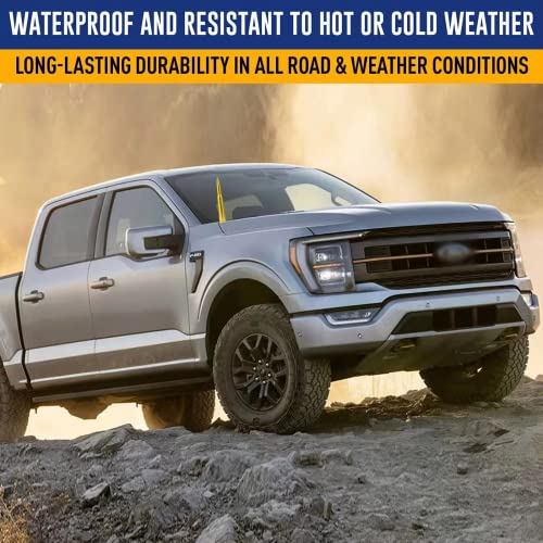 CZSWCH 50 Cal Truck Bullet Antenna Compatible with Ford F150 F250 F350 Raptor Bronco/Dodge RAM 1500 2500 3500/Chevrolet Silverado & GMC Sierra-Short Replacement Antenna 1990 - Current (Golden) - Image 5
