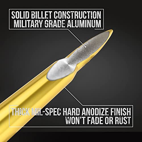 CZSWCH 50 Cal Truck Bullet Antenna Compatible with Ford F150 F250 F350 Raptor Bronco/Dodge RAM 1500 2500 3500/Chevrolet Silverado & GMC Sierra-Short Replacement Antenna 1990 - Current (Golden) - Image 2