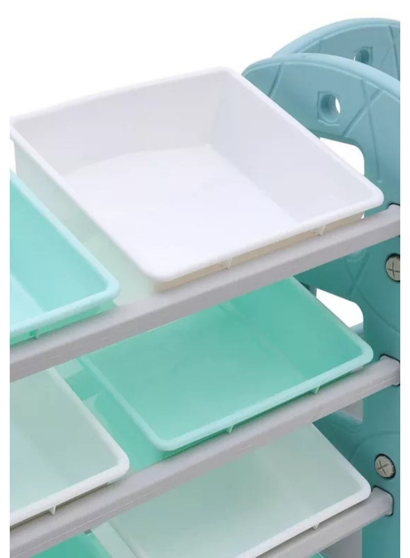 فول جوي منظم ألعاب  8 صناديق تخزين  مع رف زاوية من 3 طبقات - Image 4