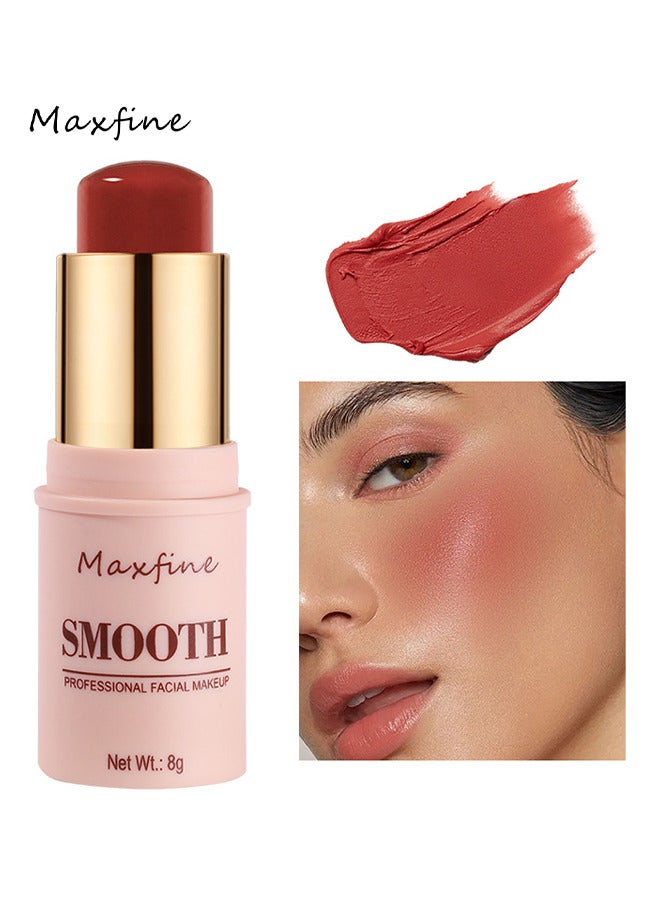 ماكس فاين عصا مكياج الوجه الاحترافية الناعمة ، الخدين والشفاه والعينين ، أحمر الخدود الكريمي 3 في 1 ، الاحتفاظ بالمكياج المرطب والدقيق طويل الأمد ، عصا مكياج للنساء (أحمر الفاوانيا) - Image 2