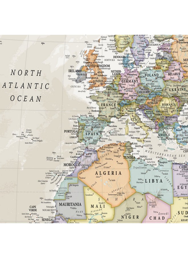 Maps International Giant World Map - Classic Large World Map Poster - Laminated - 46 (H) X 77.5 (W)  - Image 4