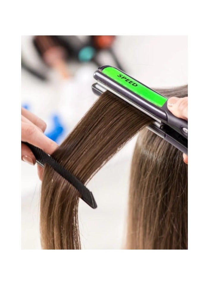 and Curler 2 in 1 Ceramic Flat Iron with 6 Heat Settings Adjustable Temperature and Heats Up Fast