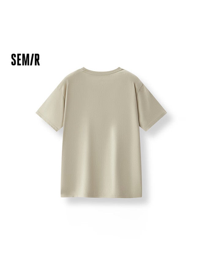 Semir Men's Slim Fit Spring New Pure Cotton Short Sleeve T-shirt Solid Color Inner Wear White T-shirt 109925100101 - Image 1