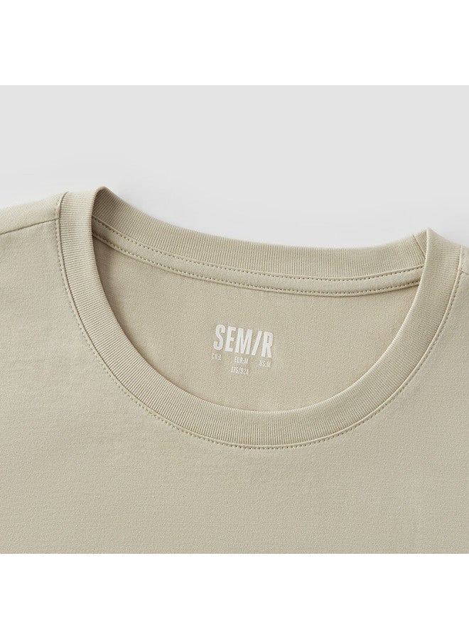 Semir Men's Slim Fit Spring New Pure Cotton Short Sleeve T-shirt Solid Color Inner Wear White T-shirt 109925100101 - Image 3