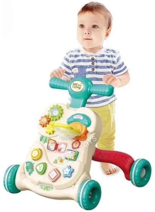 LC Baby Learning Walker Sit and Stand Baby Push Walkers Multifunctional Early Educational Activities for Children Multicolor - Image 1
