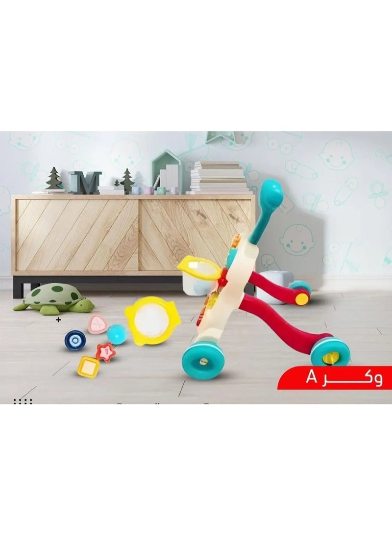 LC Baby Learning Walker Sit and Stand Baby Push Walkers Multifunctional Early Educational Activities for Children Multicolor - Image 2