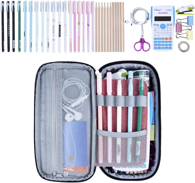 Chelory Big Capacity Pencil Case Large Pencil Bag Pouch Pen Case Pencil Marker Holder Stationery Storage Makeup Bag for Office Supplies Adults - Image 3