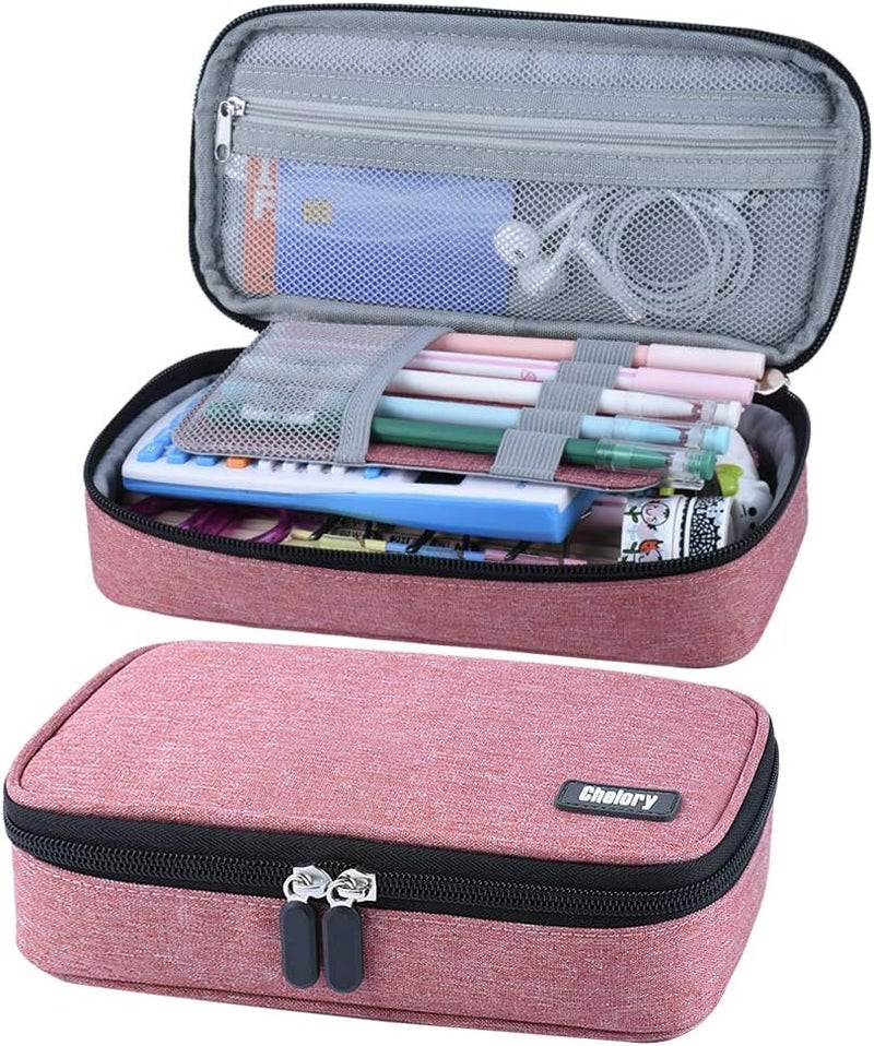 Chelory Big Capacity Pencil Case Large Pencil Bag Pouch Pen Case Pencil Marker Holder Stationery Storage Makeup Bag for Office Supplies Adults - Image 1